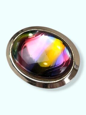 Vintage Sarah Cov Rainbow Glass Cabochon Brooch